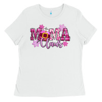 White mama claus pink christmas Ladies Tee - CowGirlArtShop