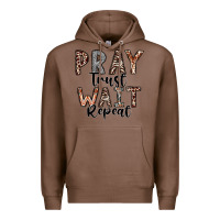Chestnut Pray Trust Wait Repeat Premium Hoodie - CowhideDigitalArt