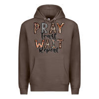 Coffee Pray Trust Wait Repeat Premium Hoodie - CowhideDigitalArt