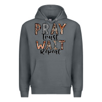 Rock Pray Trust Wait Repeat Premium Hoodie - CowhideDigitalArt