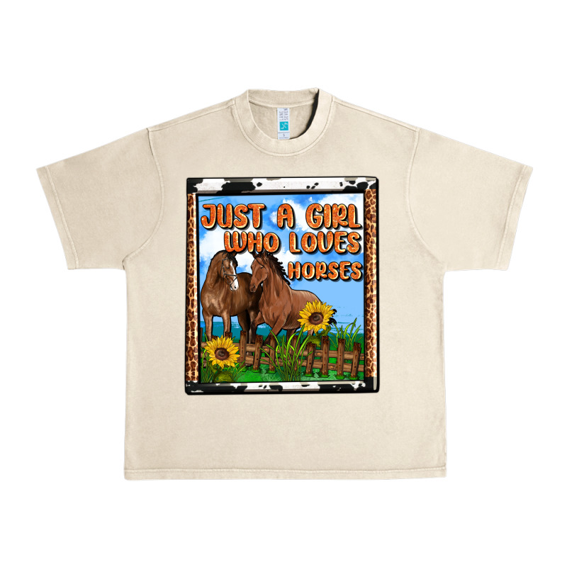 Western Just A Girl Who Loves Horses Urban Heavy Tee by OliviaCreatesArt | Teevron