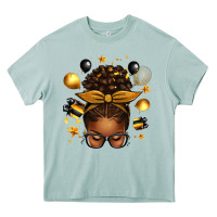 New Year's Eve Afro Messy Bun Heavy Core Tee | Teevron