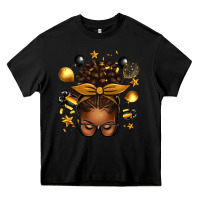Black new year's eve afro messy bun Heavy Core Tee - texasbilliewilder