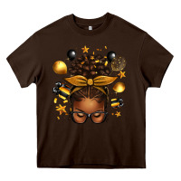 Chocolate Brown new year's eve afro messy bun Heavy Core Tee - texasbilliewilder