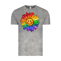 Cloud Rock rainbow smiley face sunflower Vintage Tee - OliviaCreatesArt