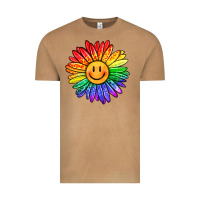 Vintage Camel rainbow smiley face sunflower Vintage Tee - OliviaCreatesArt