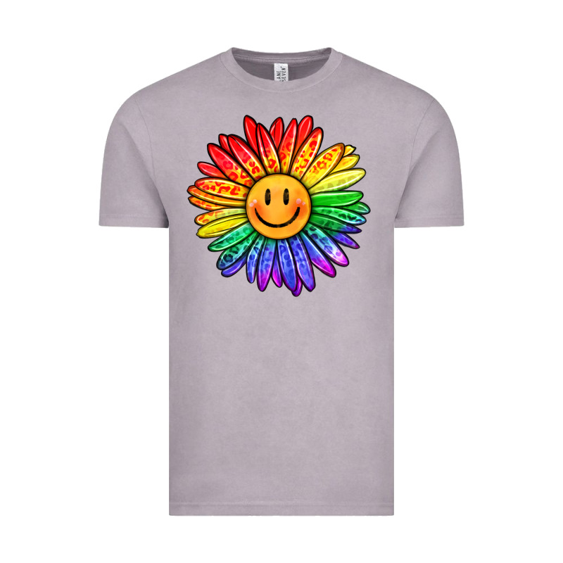 Rainbow Smiley Face Sunflower Vintage Tee by OliviaCreatesArt | Teevron