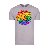 Vintage Zinc rainbow smiley face sunflower Vintage Tee - OliviaCreatesArt