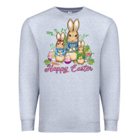 Heather Grey easter bunny family wıth carrots and eggs Premium Sweatshirt - AdoDesignShop