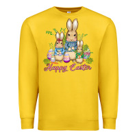 Lemon easter bunny family wıth carrots and eggs Premium Sweatshirt - AdoDesignShop