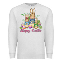 Oatmeal Heather easter bunny family wıth carrots and eggs Premium Sweatshirt - AdoDesignShop