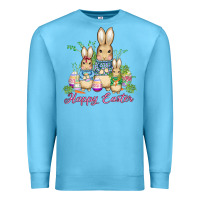 Easter Bunny Family Wıth Carrots And Eggs Premium Sweatshirt | Teevron