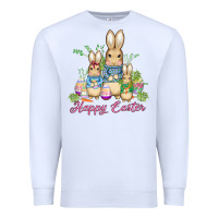 White easter bunny family wıth carrots and eggs Premium Sweatshirt - AdoDesignShop