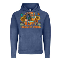 Vintage Denim happy thanksgiving with truck bbs Vintage Hoodie - BundleAndBundleShop