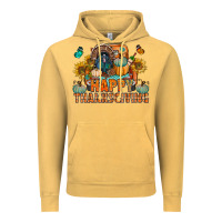 Vintage Mustard happy thanksgiving with truck bbs Vintage Hoodie - BundleAndBundleShop