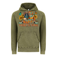 Vintage Olive happy thanksgiving with truck bbs Vintage Hoodie - BundleAndBundleShop