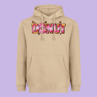 Donut With Donut And Hearts Heavyweight Hoodie Designed By Adodesignshop