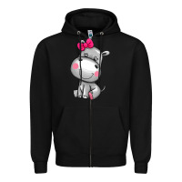 Black cute hippopotamus Zipper Hoodie - AdoDesignShop