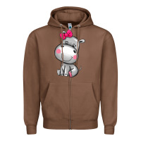 Chestnut cute hippopotamus Zipper Hoodie - AdoDesignShop