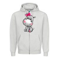 Dove Grey cute hippopotamus Zipper Hoodie - AdoDesignShop