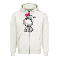 Oatmeal Heather cute hippopotamus Zipper Hoodie - AdoDesignShop
