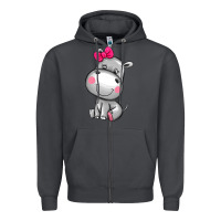 Smoke cute hippopotamus Zipper Hoodie - AdoDesignShop