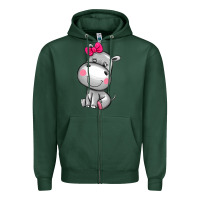 Sports Green cute hippopotamus Zipper Hoodie - AdoDesignShop