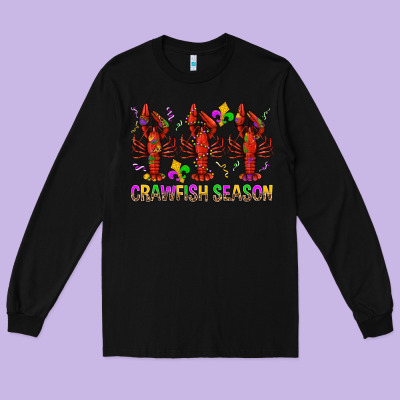Crawfish Season Mardi Gras Long Sleeve Tee Designed By Bundleandbundleshop