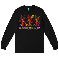 Black Crawfish season mardi gras Long Sleeve Tee - BundleAndBundleShop
