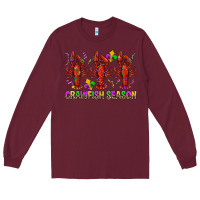 Burgundy Crawfish season mardi gras Long Sleeve Tee - BundleAndBundleShop