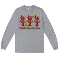 Heather Grey Crawfish season mardi gras Long Sleeve Tee - BundleAndBundleShop