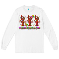 White Crawfish season mardi gras Long Sleeve Tee - BundleAndBundleShop