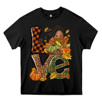 Black Love Fall with afro woman Heavy Core Tee - NancyCooperArtShop