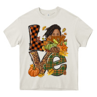 Cream Love Fall with afro woman Heavy Core Tee - NancyCooperArtShop