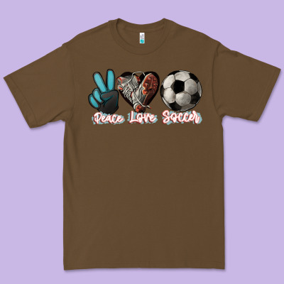 Peace Love Soccer Premium Tee Designed By Howdyjamesfarm