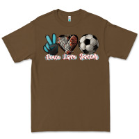 Cacao Peace love Soccer Premium Tee - HowdyJamesFarm