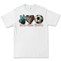 White Peace love Soccer Premium Tee - HowdyJamesFarm