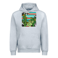 Heather Grey cactus cowhide coaster Urban Hoodie - JahusDesignShop
