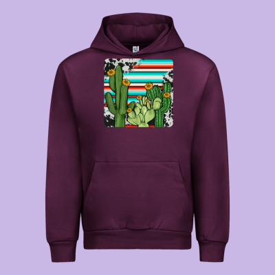Cactus Cowhide Coaster Urban Hoodie Designed By Jahusdesignshop