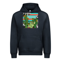 Navy cactus cowhide coaster Urban Hoodie - JahusDesignShop