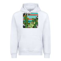 White cactus cowhide coaster Urban Hoodie - JahusDesignShop