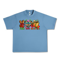 Pebble Blue Peace love cinco de mayo Urban Heavy Tee - FaDigitalArtStudio