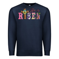 Navy easter he ıs risen Premium Sweatshirt - AdoDesignShop