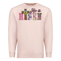 Pale Pink easter he ıs risen Premium Sweatshirt - AdoDesignShop