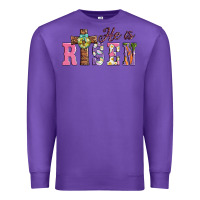 Purple easter he ıs risen Premium Sweatshirt - AdoDesignShop