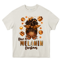 Have A Melanin Christmas Afro Messy Bun Heavy Core Tee | Teevron