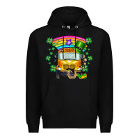 Black st. patricks day school bus Premium Hoodie - SublimationCraftShop