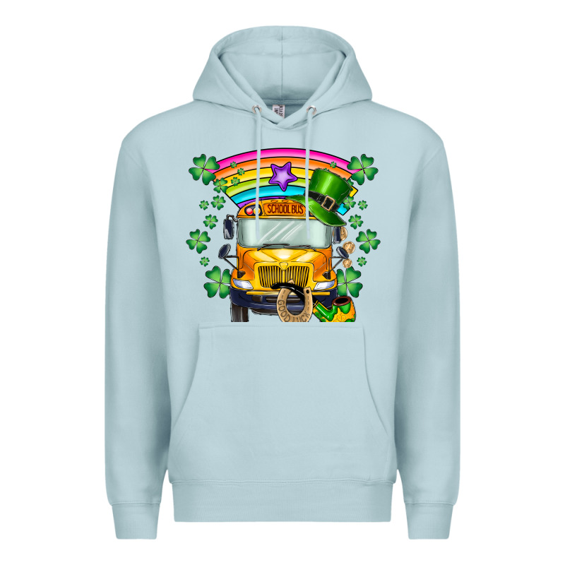 St. Patricks Day School Bus Premium Hoodie by SublimationCraftShop | Teevron