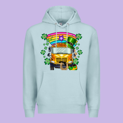 St. Patricks Day School Bus Premium Hoodie Designed By Sublimationcraftshop