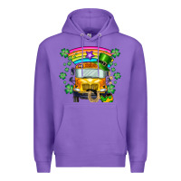 Purple st. patricks day school bus Premium Hoodie - SublimationCraftShop